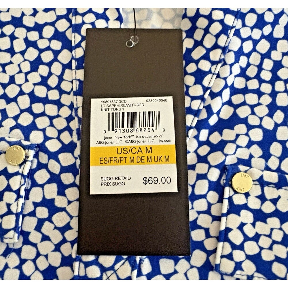 Jones Of New York Shirt Women’s Size Medium Signature 3/4 Sleeve Stretch NWT $69 - Picture 8 of 12